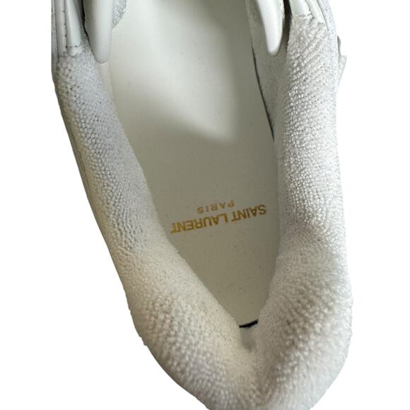 Saint Laurent NIB SL/61 Lace-Up Leather Sneakers in White Size 37.5 - Picture 10 of 16